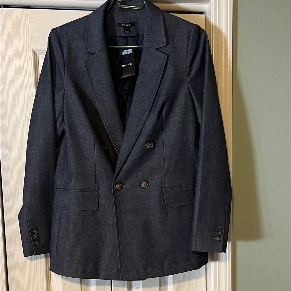 RW&CO. Dark Charcoal Double-Breasted Blazer